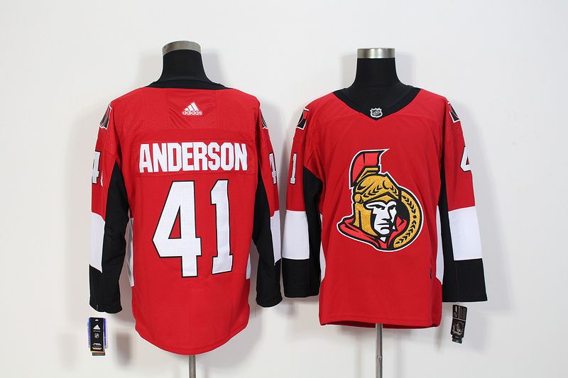 Men Ottawa Senators 41 Anderson Red Hockey Stitched Adidas NHL Jerseys